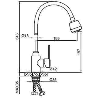 Смеситель для кухни Frap F48993 хром